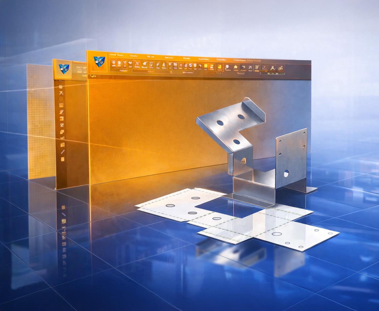 Interfaccia CAD 3D ZW3D con modellazione lamiera e sviluppo pezzo da 3D a 2D per la produzione